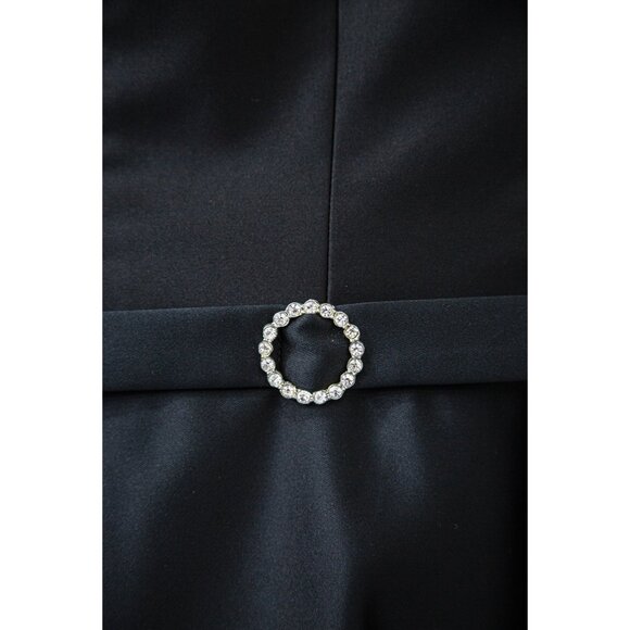 Rampage Y2K Black Tea-length Halter Formal Ponte Dress, size 7 - Picture 2 of 8